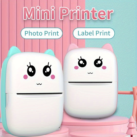 Portable Wireless Mini Printer for Phones & for Android - Thermal Label Maker, Ideal for Photos, Notes & Gifts - Rechargeable Battery, Wireless Enabled, VAVUPO